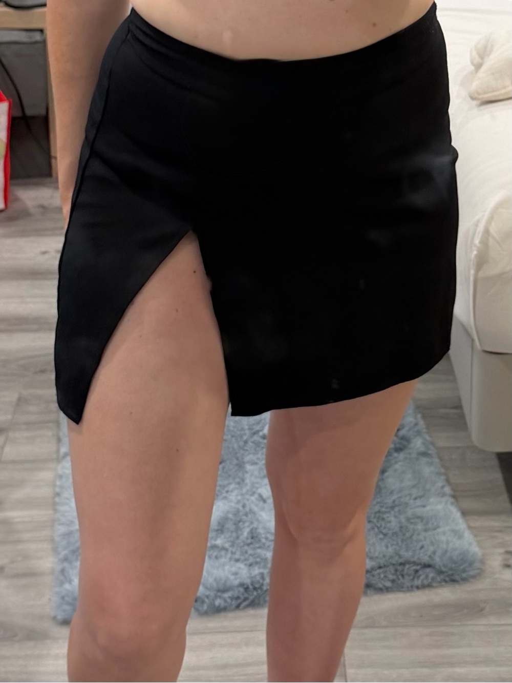 ASOS Black Mini Skirt with Side Thigh Slit